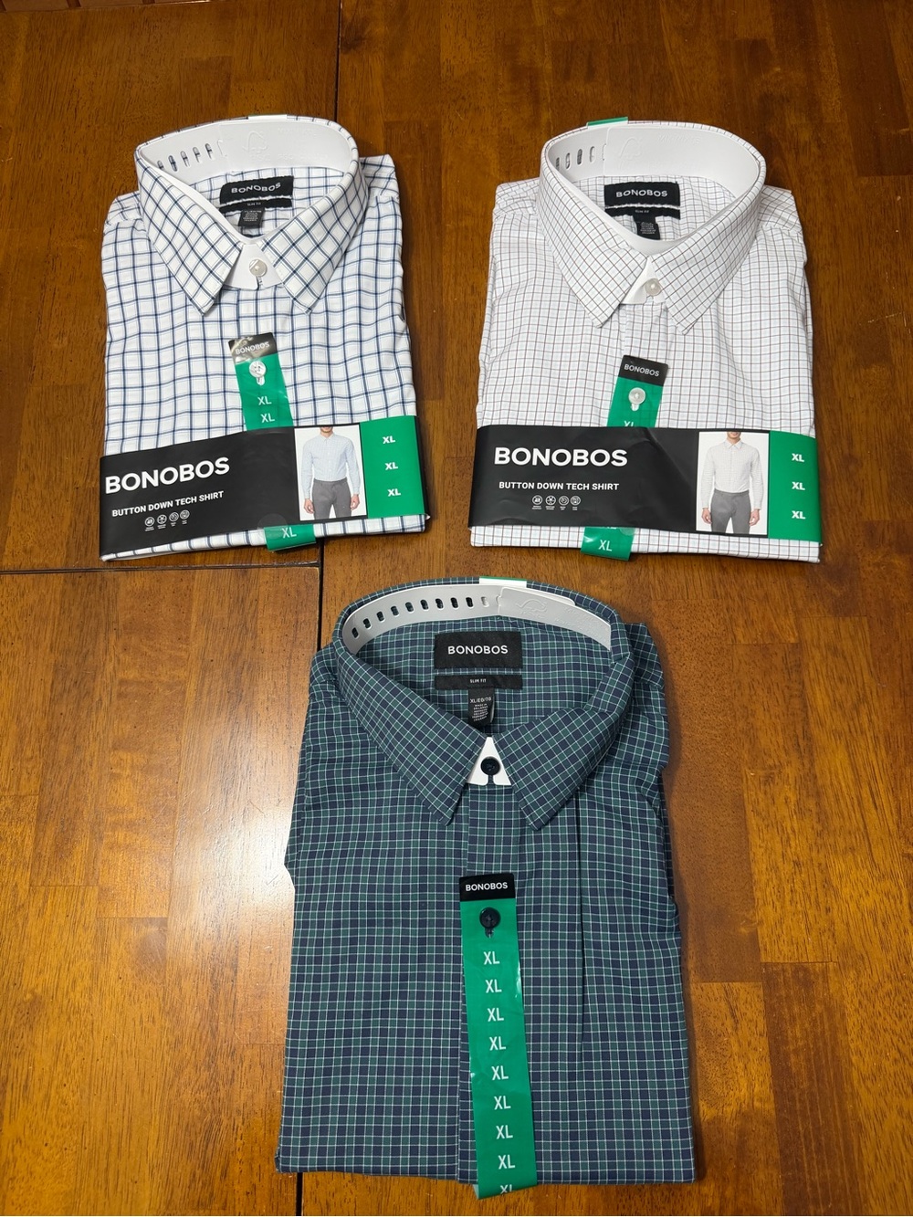Brand New LOT x 3 BONOBOS Button Down Tech Dress Shirt Men’s XL Retail $327